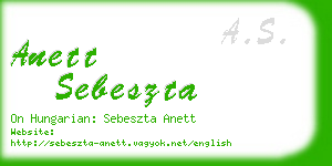 anett sebeszta business card